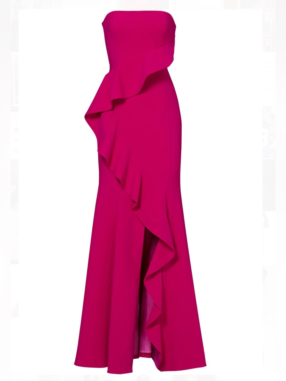 Vince Camuto Fuchsia Ruffle-Trim Maxi Dress